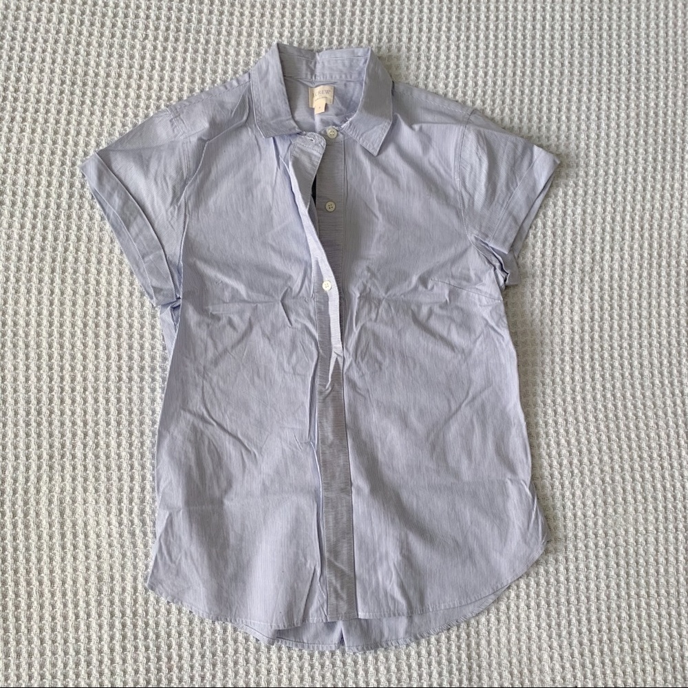 J Crew Factory Cap sleeve pin stripe top